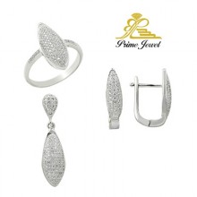 Gümüş zirkon taşlı set